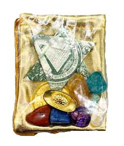 Chinese Coin w/ stones | Good Fortune Charms