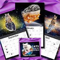2026 Cats Riding on Crystals calendar