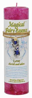 Love Pillar Candle with Fairy Dust Necklace | 6 1/2" tall
