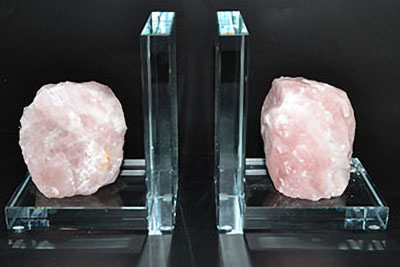 Rose Quartz book ends | Set of 2