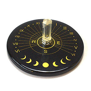 Black Agate & Crystal Sun Clock | 3" AzureGreen