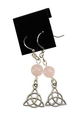 Rose Quartz Triquetra earrings