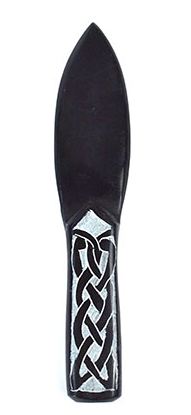 Black Celtic soapstone athame 8"