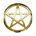Brass Pentagram Altar Tile | 5.75" AzureGreen