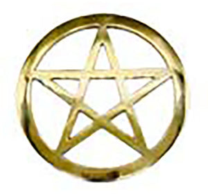 Brass Pentagram Altar Tile | 5.75" AzureGreen