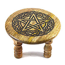 Pentagram altar table | 6"dia x 4" AzureGreen