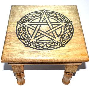 Pentagram altar table | 9"x 9"x 8" AzureGreen