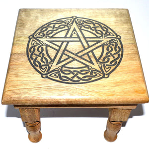 Pentagram altar table | 9"x 9"x 8" AzureGreen