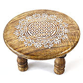 Flower of Life altar table |  6"dia x 4" AzureGreen