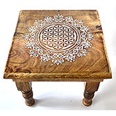 Flower of Life altar table | 9"x 9"x 8" AzureGreen