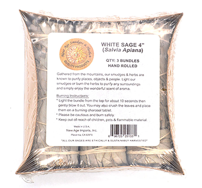 White Sage smudge stick | 3-4" | (set of 3)
