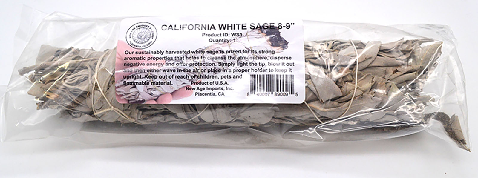 California White Sage Smudge Stick | 8"