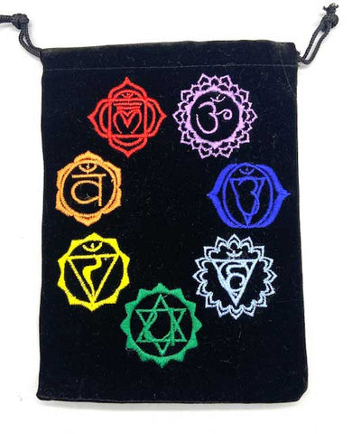 Chakra Black velveteen bag (set of 10) | 5