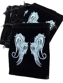Angel Wings Black Velveteen Bags (set of 10) | 5"x 7" AzureGreen