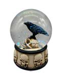 Raven on Skull water globe | 3 1/4"