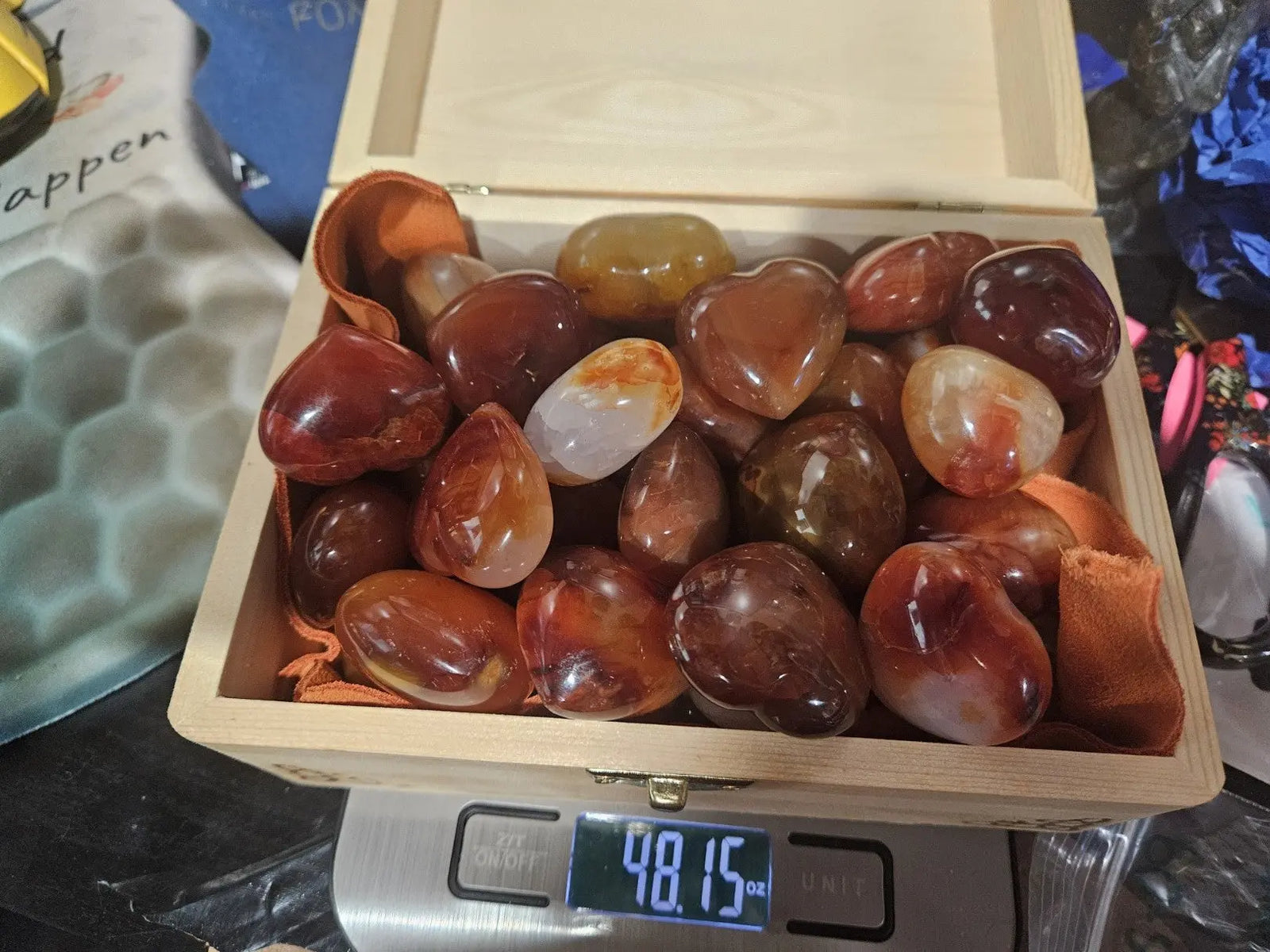 Carnelian Chalcedony Red Hearts | Small | ~1.5" ~1oz The Foxes Den