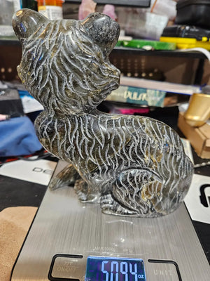 Labradorite Fox | Large |  6" width x 6.5" height | 3.2 Lbs | 50.97 oz The Foxes Den