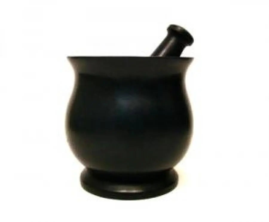 Black Soapstone Mortar & Pestle New Age Imports
