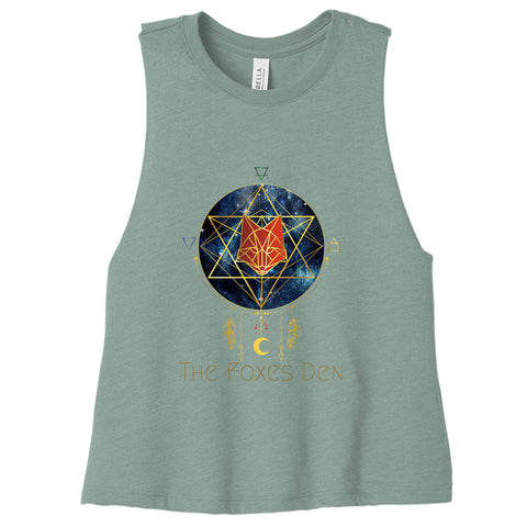 The Foxes Den Racerback Cropped Tank