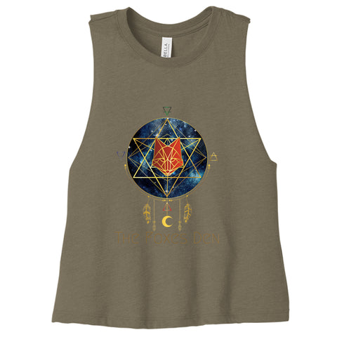 The Foxes Den Racerback Cropped Tank