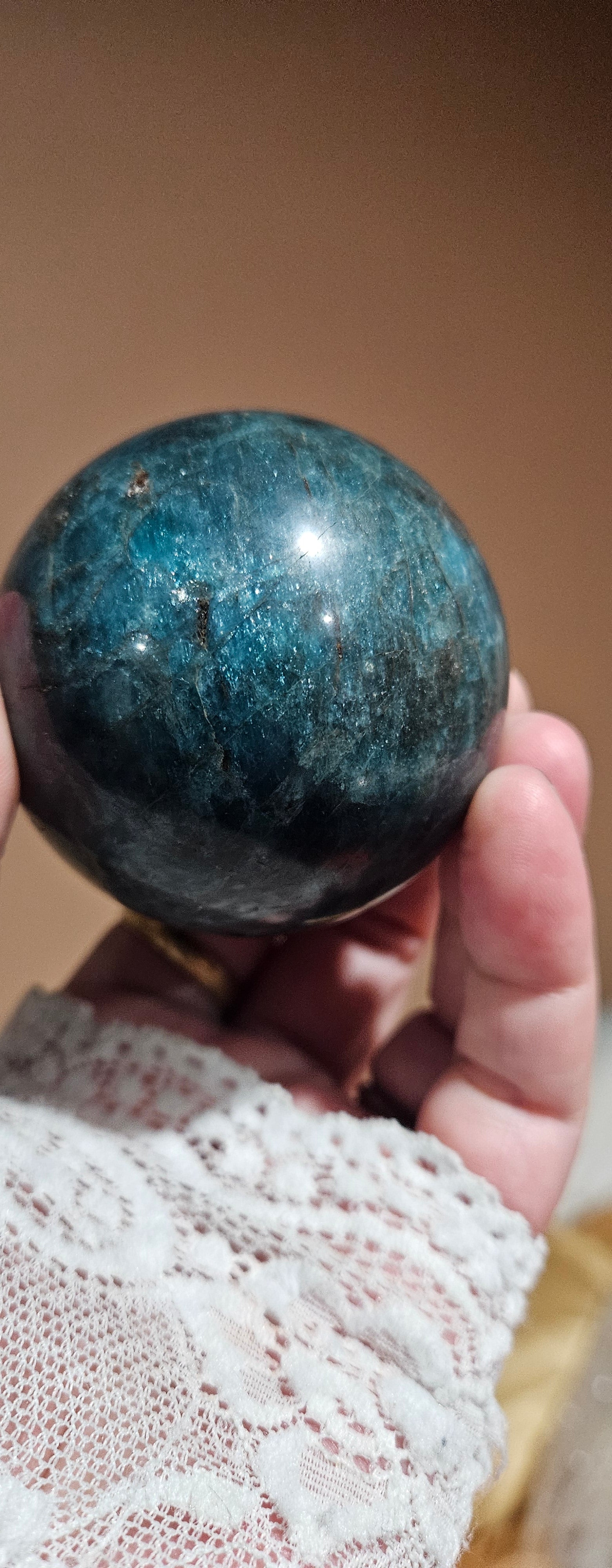 Blue Apatite Sphere