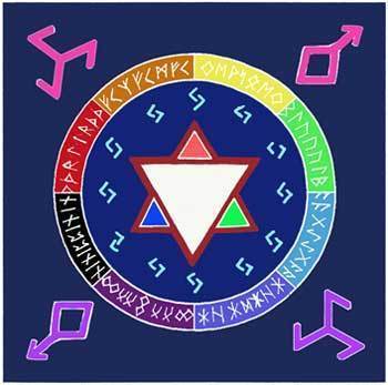 Altar Tools Rune Awakening Altar Cloth or Scarve 36" x 36"