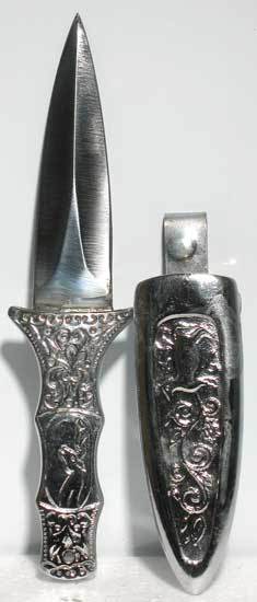 Athame Engraved Silver Boot Athame