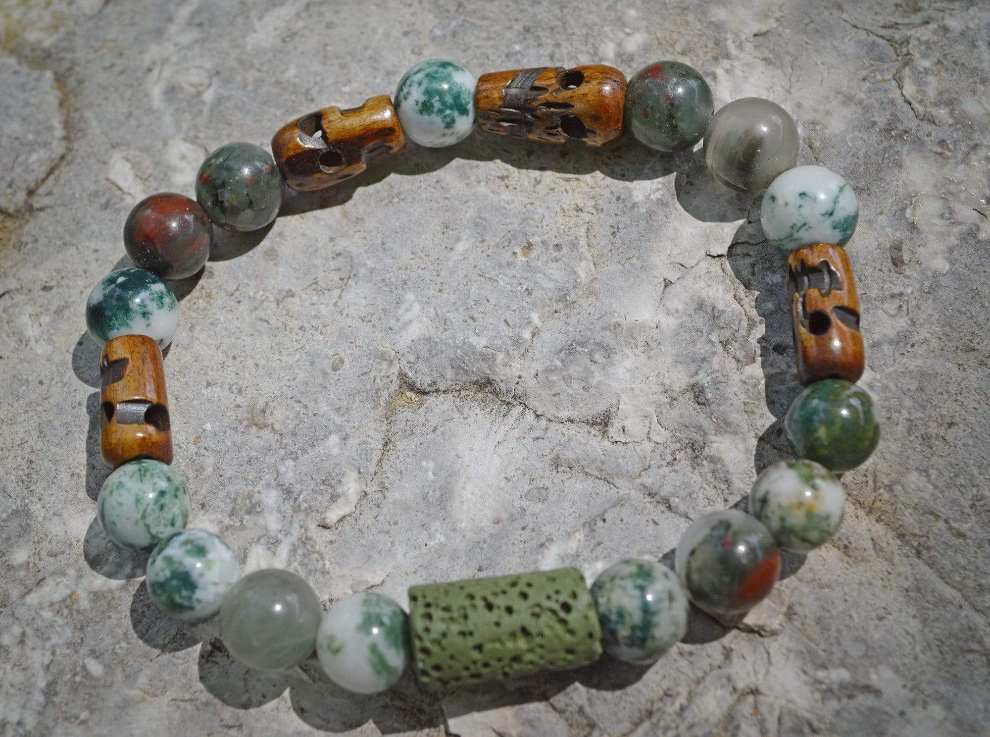 Bracelets Aromatherapy Healing Bracelet - Abundance - Tree Agate and Bloodstone