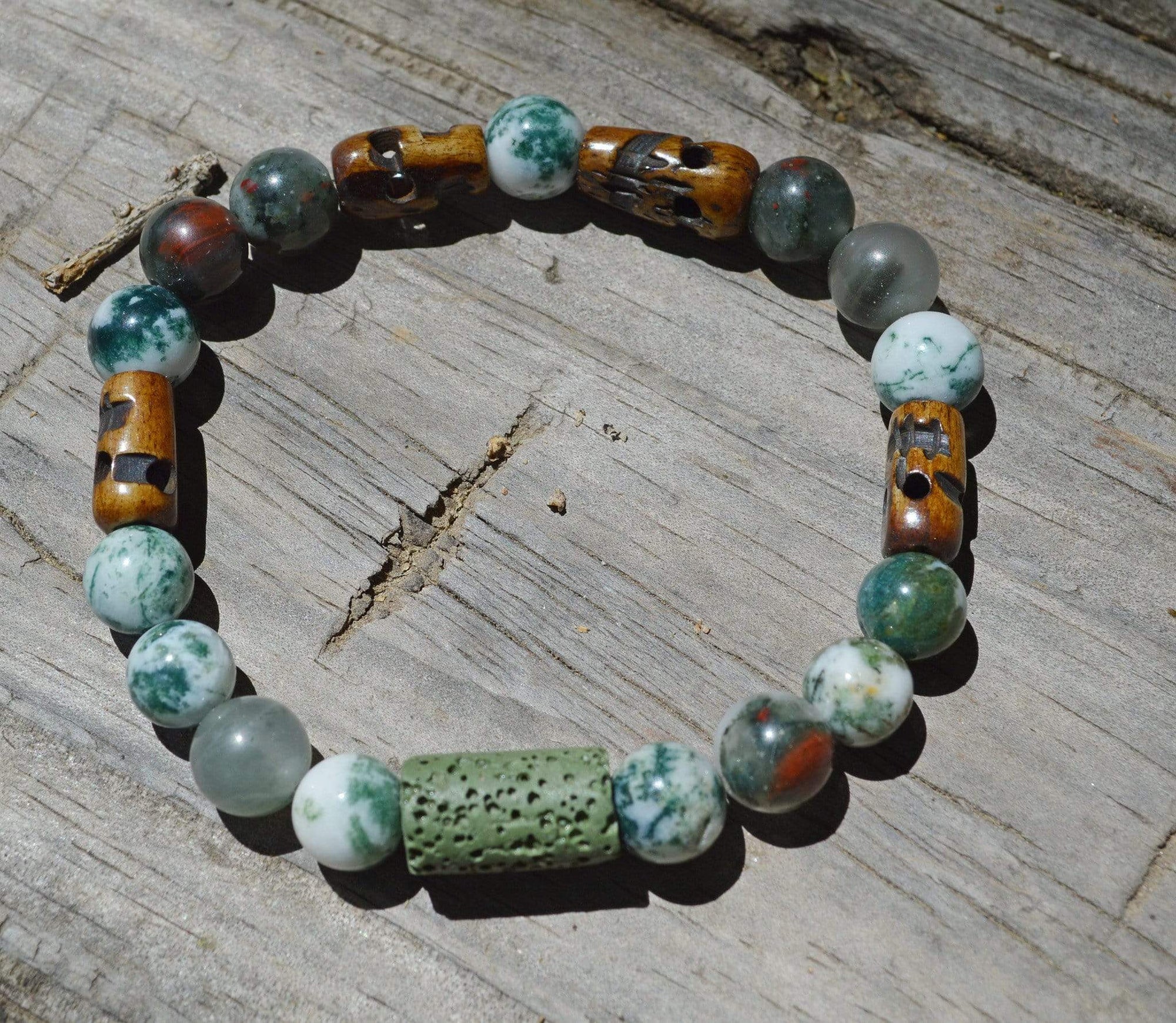 Bracelets Aromatherapy Healing Bracelet - Abundance - Tree Agate and Bloodstone