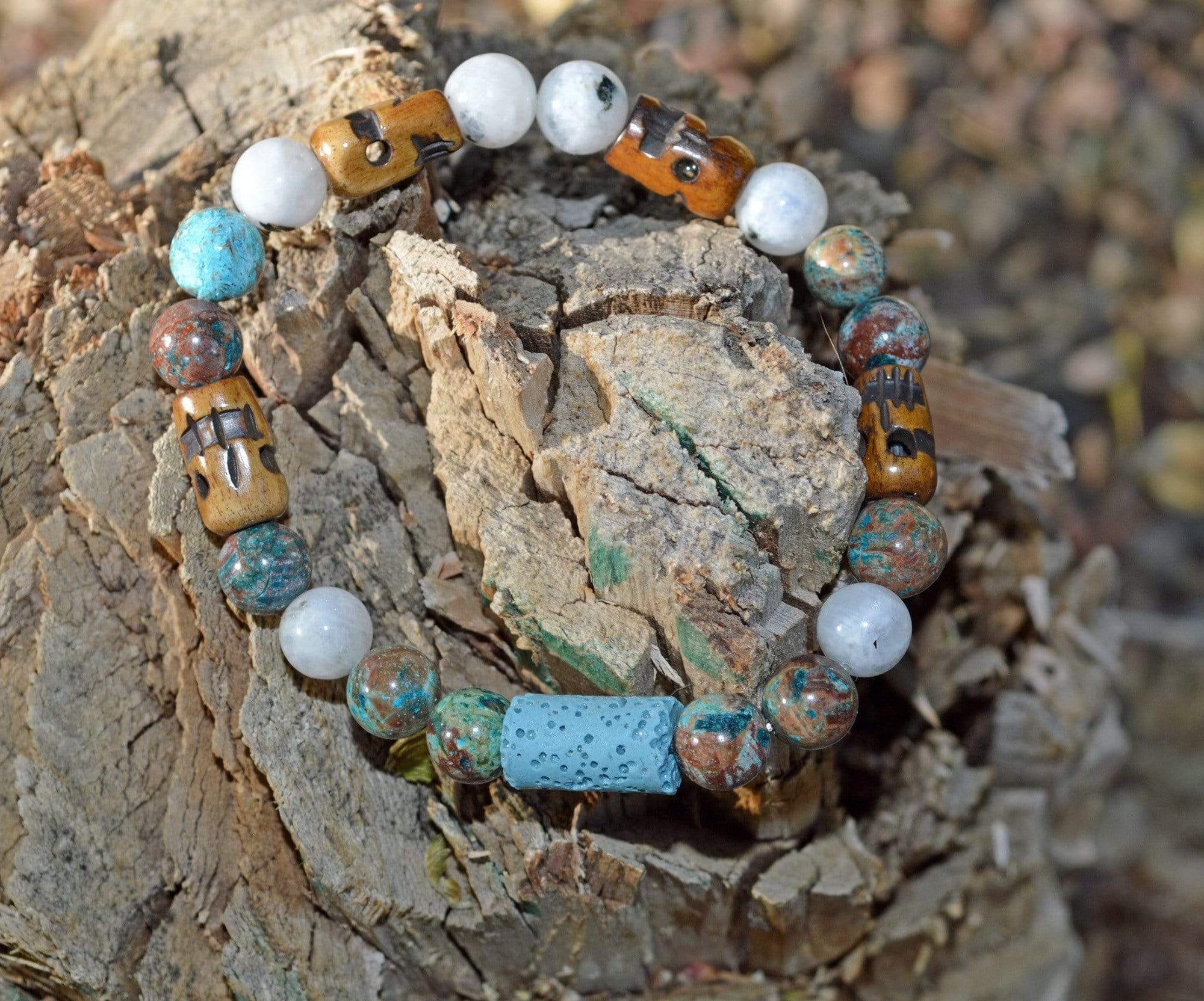 Bracelets Aromatherapy Healing Bracelet - Spiritual Connection - Blue Calsilica Jasper and Moonstone