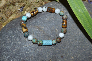 Bracelets Aromatherapy Healing Bracelet - Spiritual Connection - Blue Calsilica Jasper and Moonstone