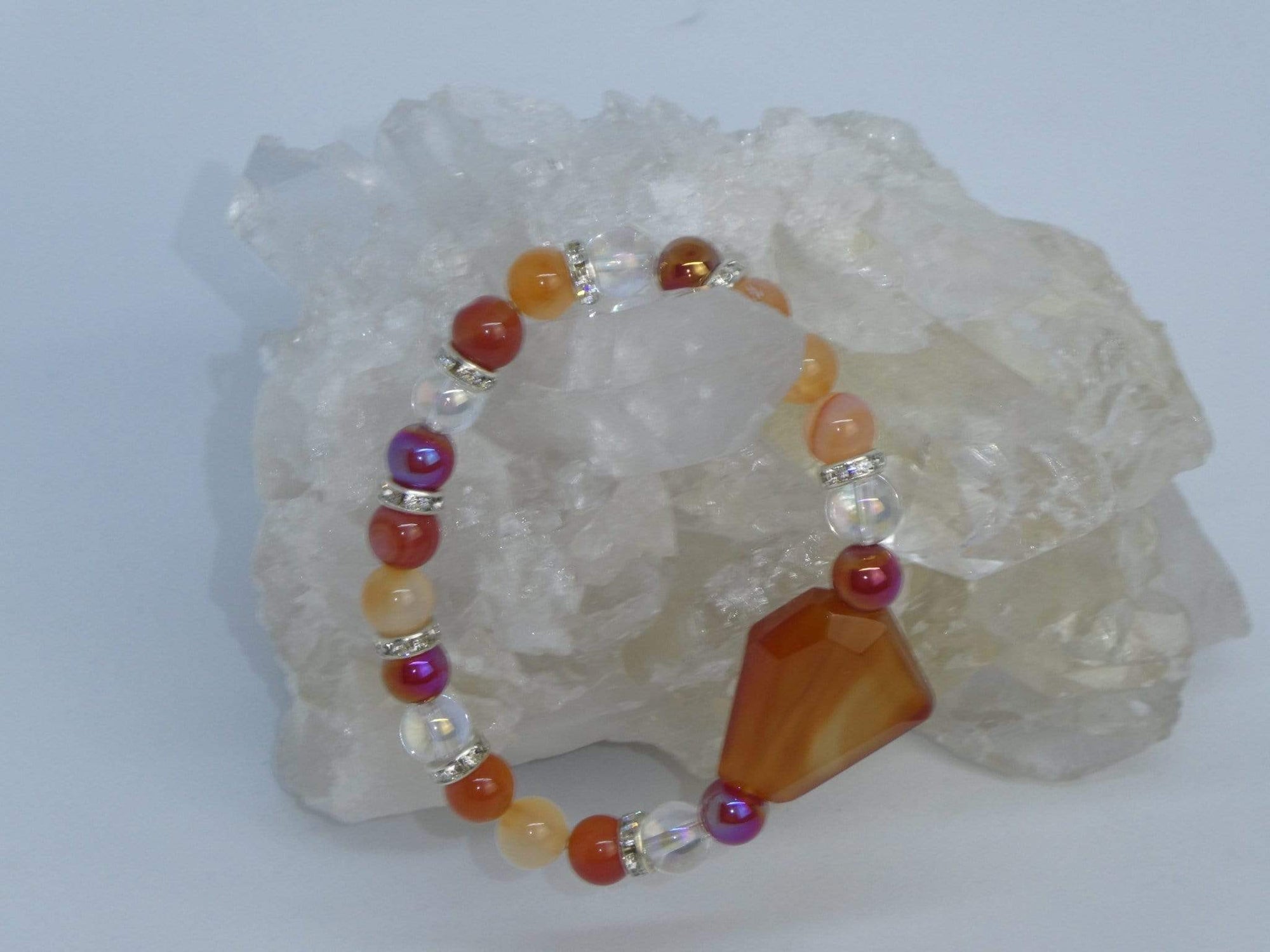 Bracelets Healing Bracelet - Confidence - Carnelian & Aqua Aura Quartz