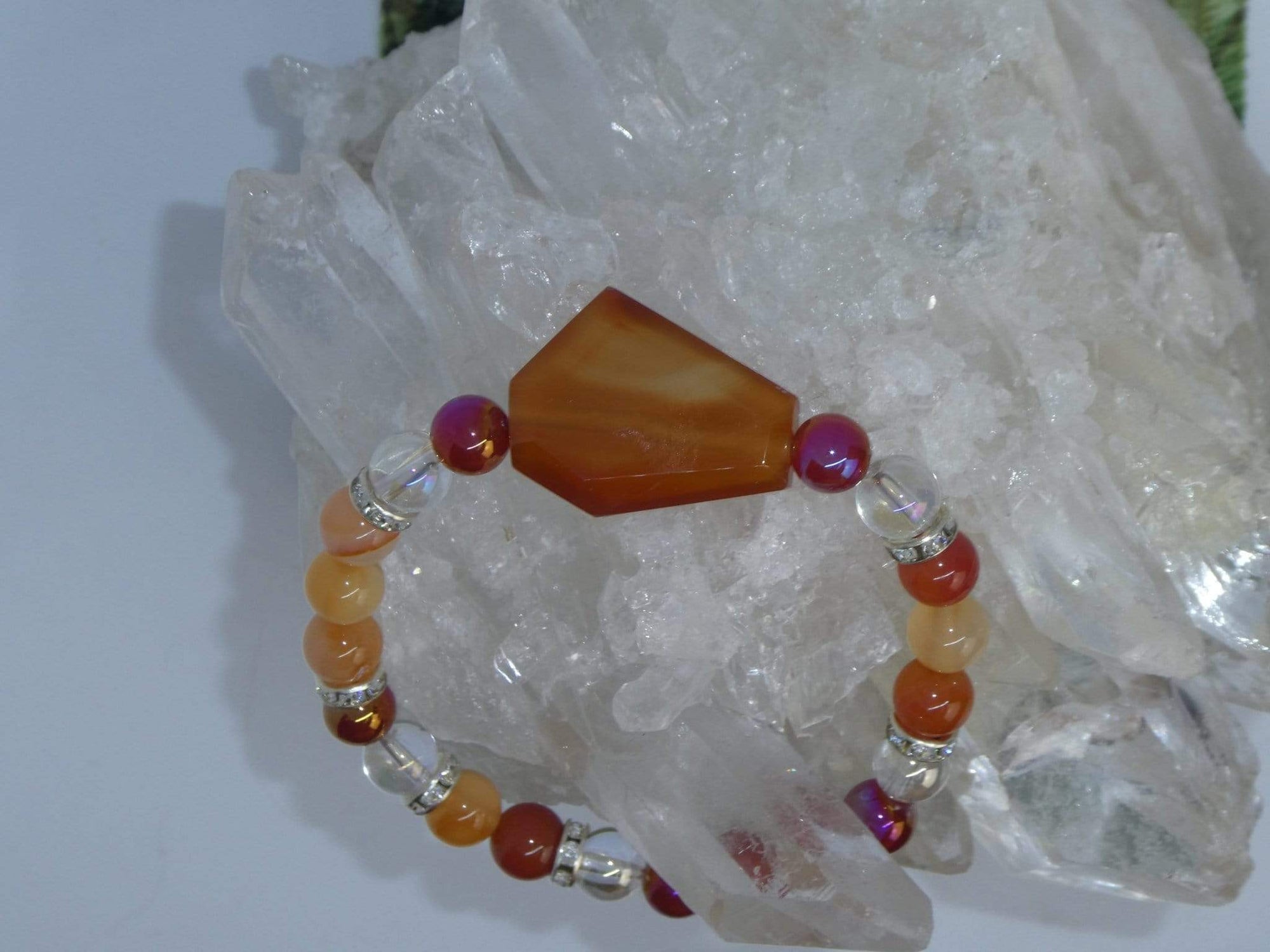 Bracelets Healing Bracelet - Confidence - Carnelian & Aqua Aura Quartz