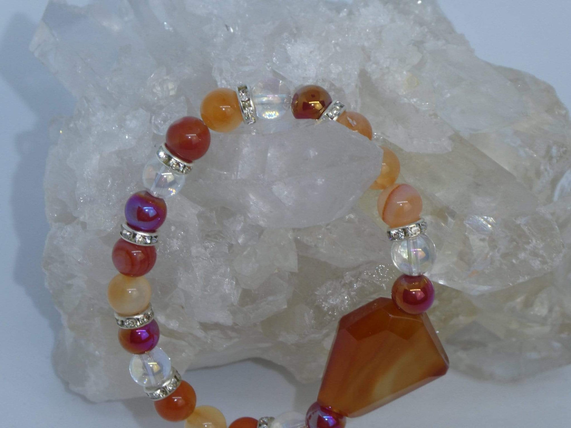 Bracelets Healing Bracelet - Confidence - Carnelian & Aqua Aura Quartz