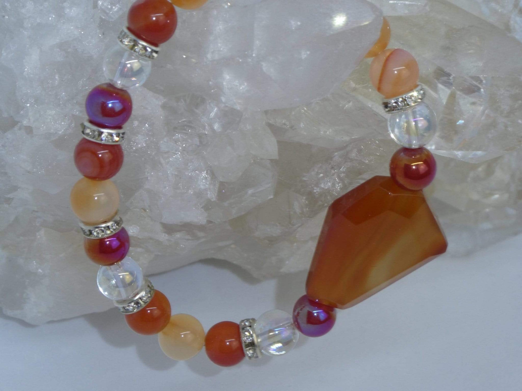 Bracelets Healing Bracelet - Confidence - Carnelian & Aqua Aura Quartz