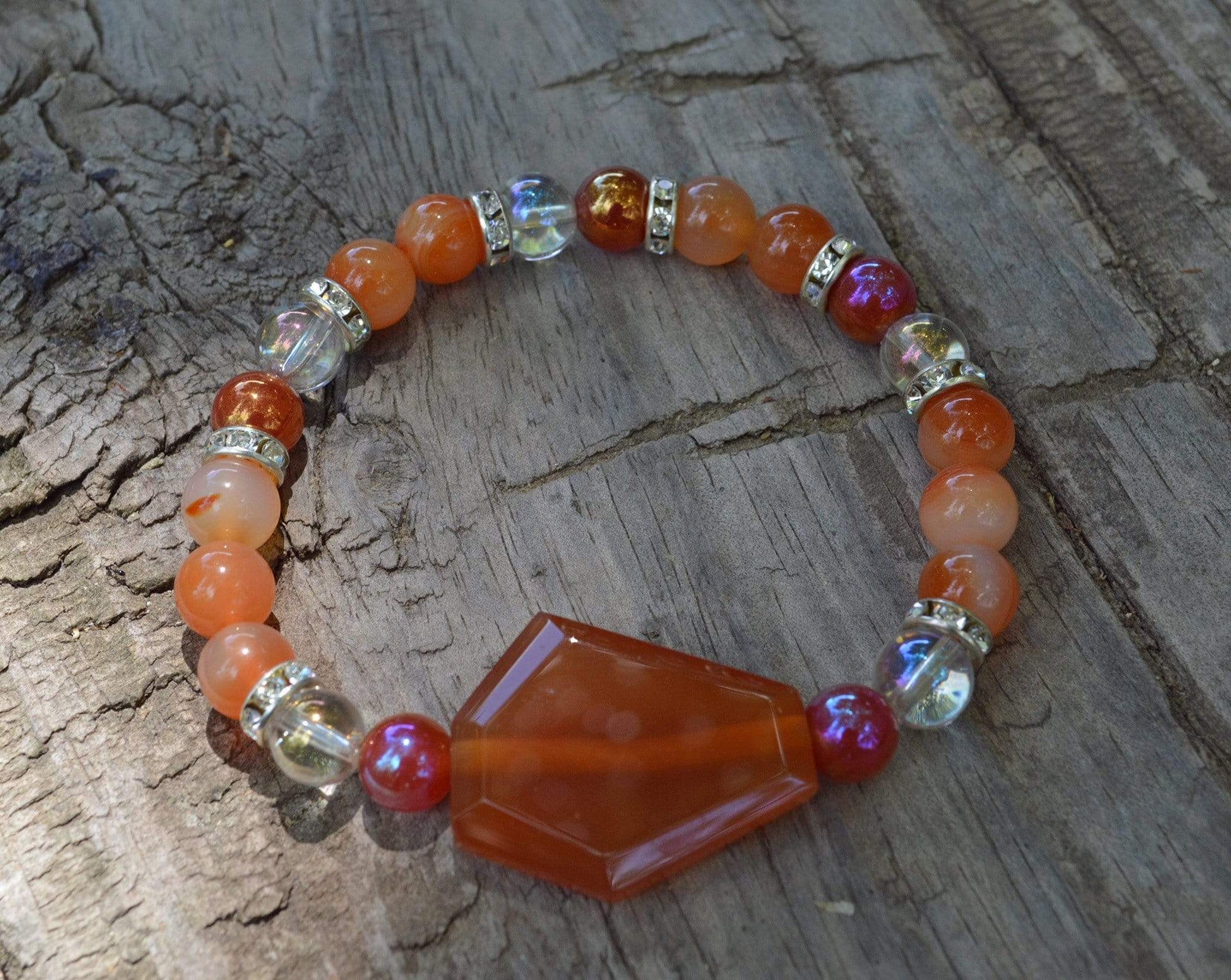 Bracelets Healing Bracelet - Confidence - Carnelian & Aqua Aura Quartz