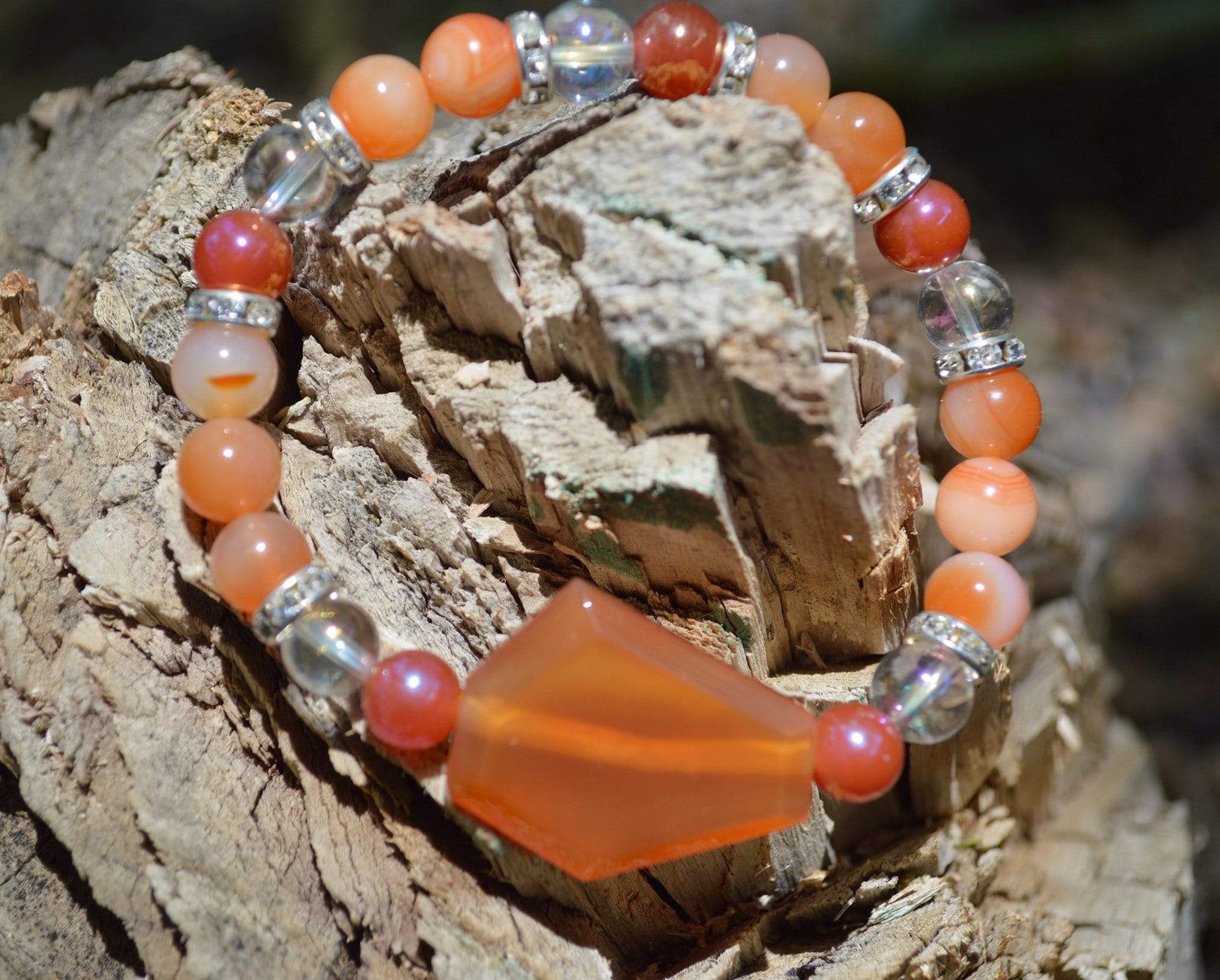 Bracelets Healing Bracelet - Confidence - Carnelian & Aqua Aura Quartz