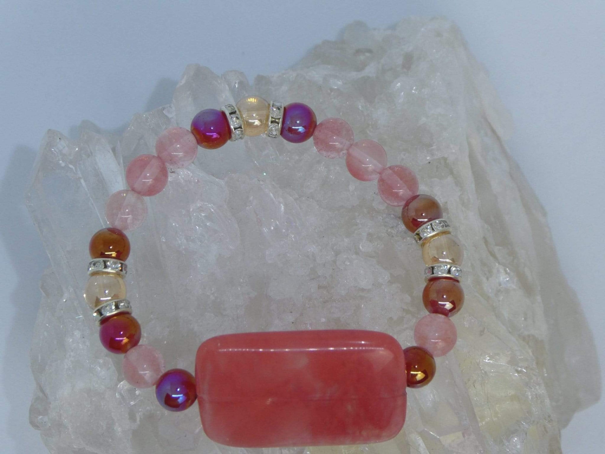 Bracelets Healing Bracelet - Energize - Cherry Quartz & Aqua Aura Quartz