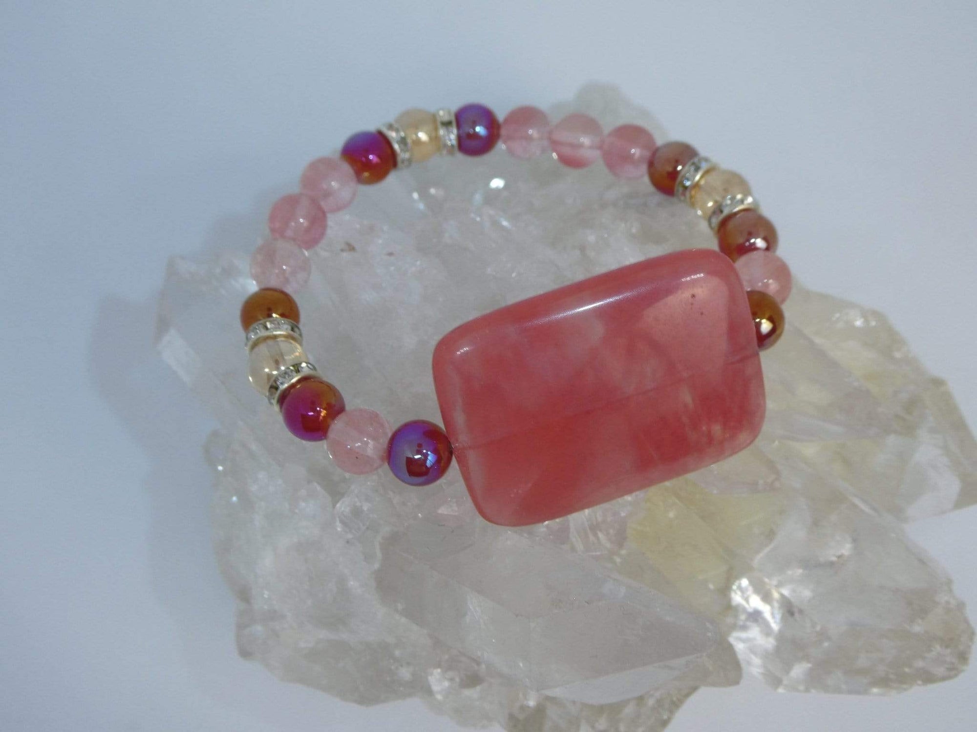 Bracelets Healing Bracelet - Energize - Cherry Quartz & Aqua Aura Quartz