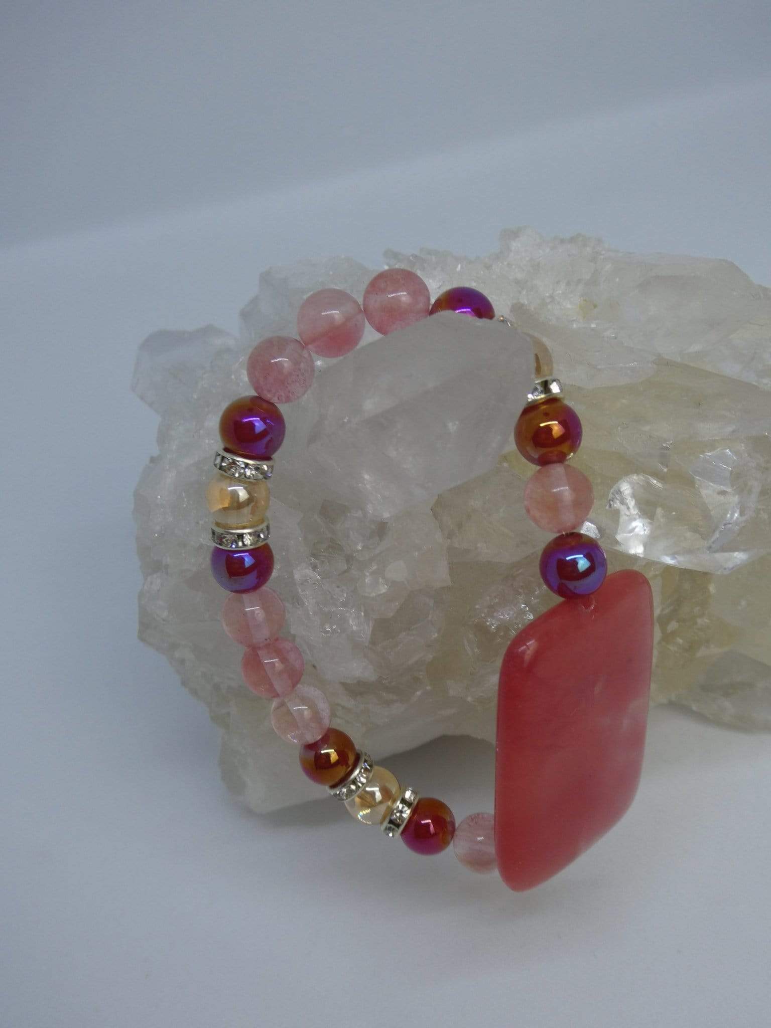 Bracelets Healing Bracelet - Energize - Cherry Quartz & Aqua Aura Quartz