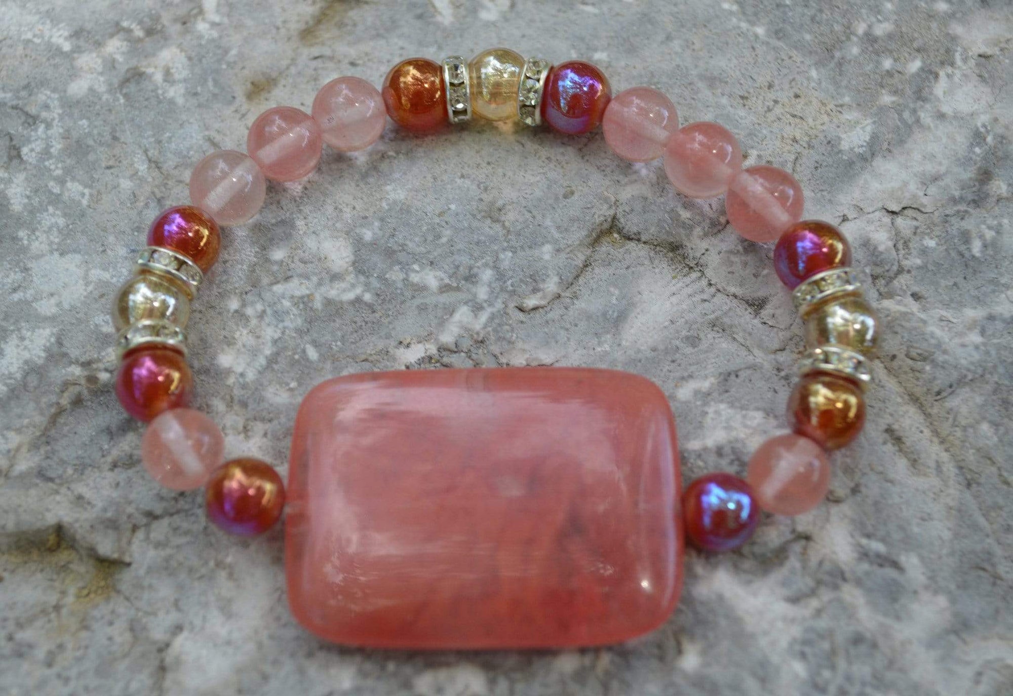 Bracelets Healing Bracelet - Energize - Cherry Quartz & Aqua Aura Quartz