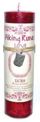 Candles Love pillar candle with Geba Rune pendant