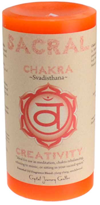 Candles Sacral Chakra Pillar Candle 3" x 6"