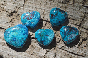 Chrysocolla Crystal Heart Cabochons | Hand Carved | AAA++