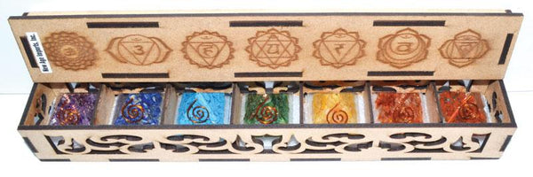 Crystal Gift Sets Orgone 7 Chakra Pyramid Set with Box