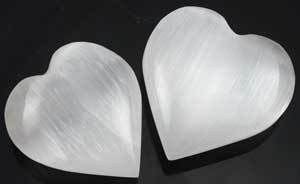 Crystal Hearts White Selenite heart 1 1/4" - 2"