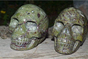 Crystal Skulls Dragon Blood Crystal Skull Carving - Medium - AA Quality