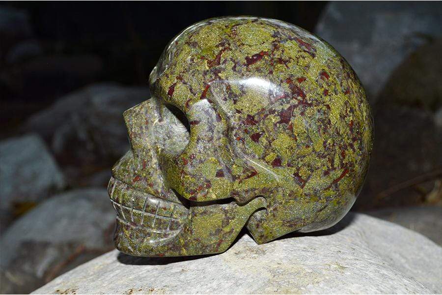 Crystal Skulls Dragon Blood Crystal Skull Carving - Medium - AA Quality