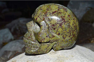 Crystal Skulls Dragon Blood Crystal Skull Carving - Medium - AA Quality