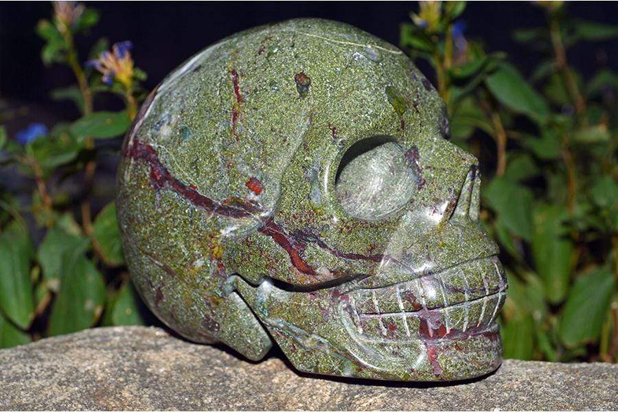 Crystal Skulls Dragon Blood Crystal Skull Carving - Medium - AA Quality